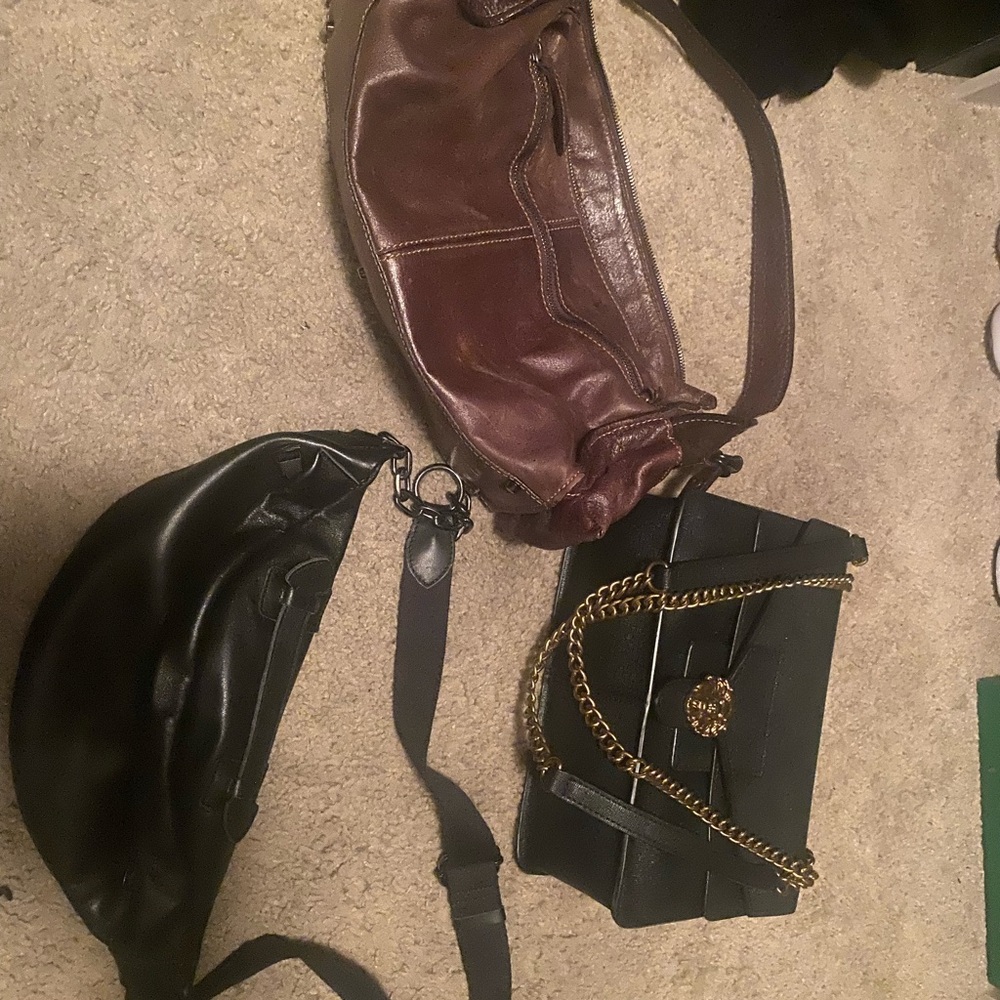 Brown and Black Women's Handbag Set , vintage 3 bags